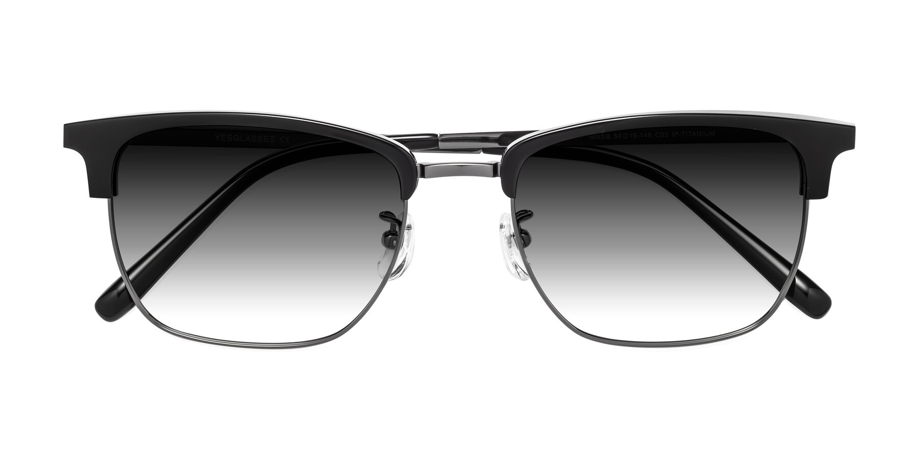 Folded Front of Milpa in Black-Gunmetal with Gray Gradient Lenses