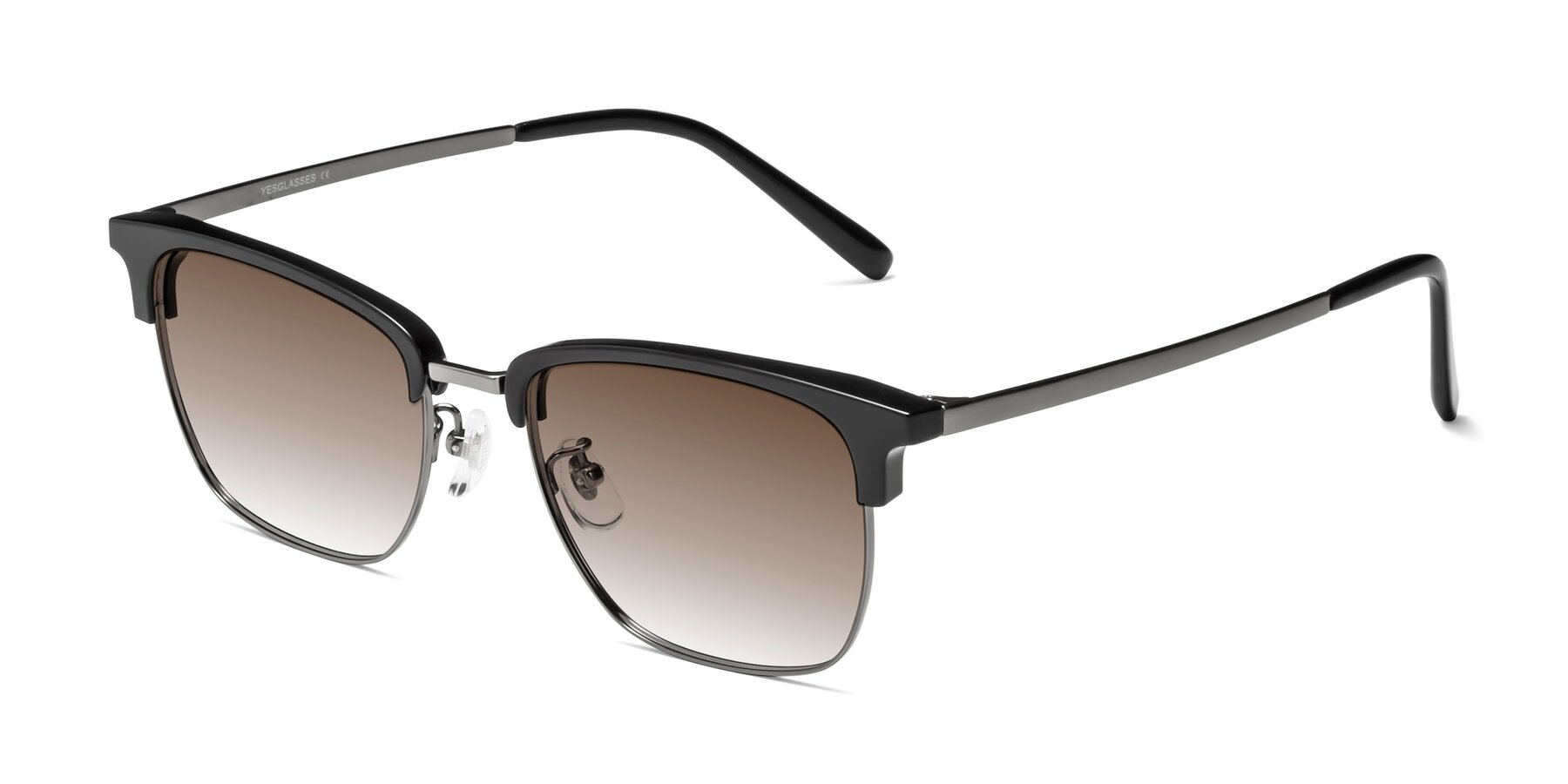 Angle of Milpa in Black-Gunmetal with Brown Gradient Lenses