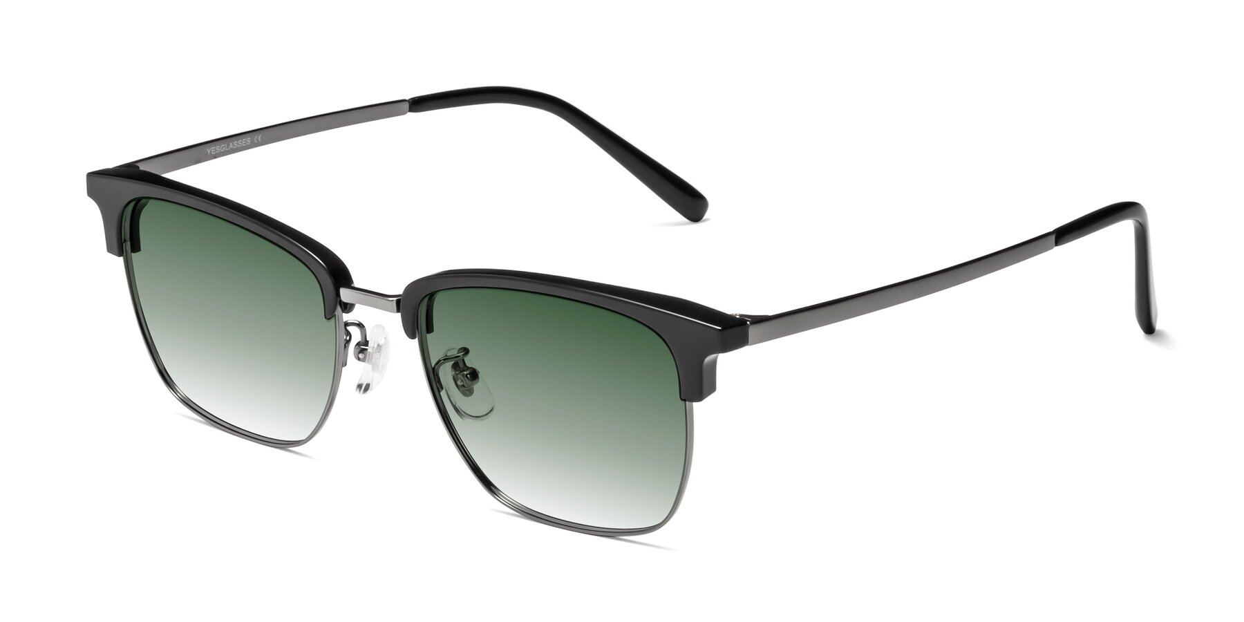 Angle of Milpa in Black-Gunmetal with Green Gradient Lenses