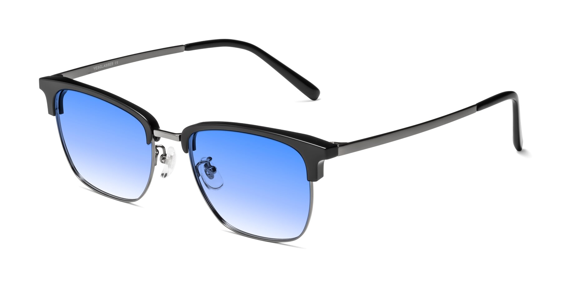Angle of Milpa in Black-Gunmetal with Blue Gradient Lenses