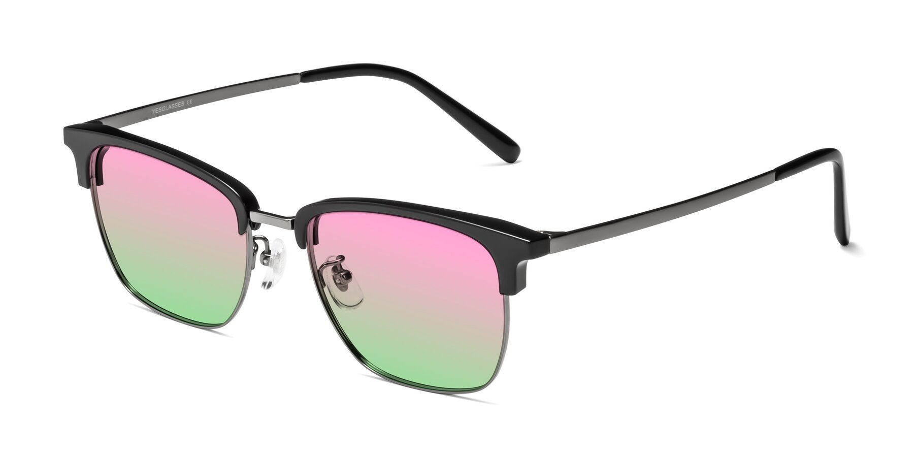 Angle of Milpa in Black-Gunmetal with Pink / Green Gradient Lenses