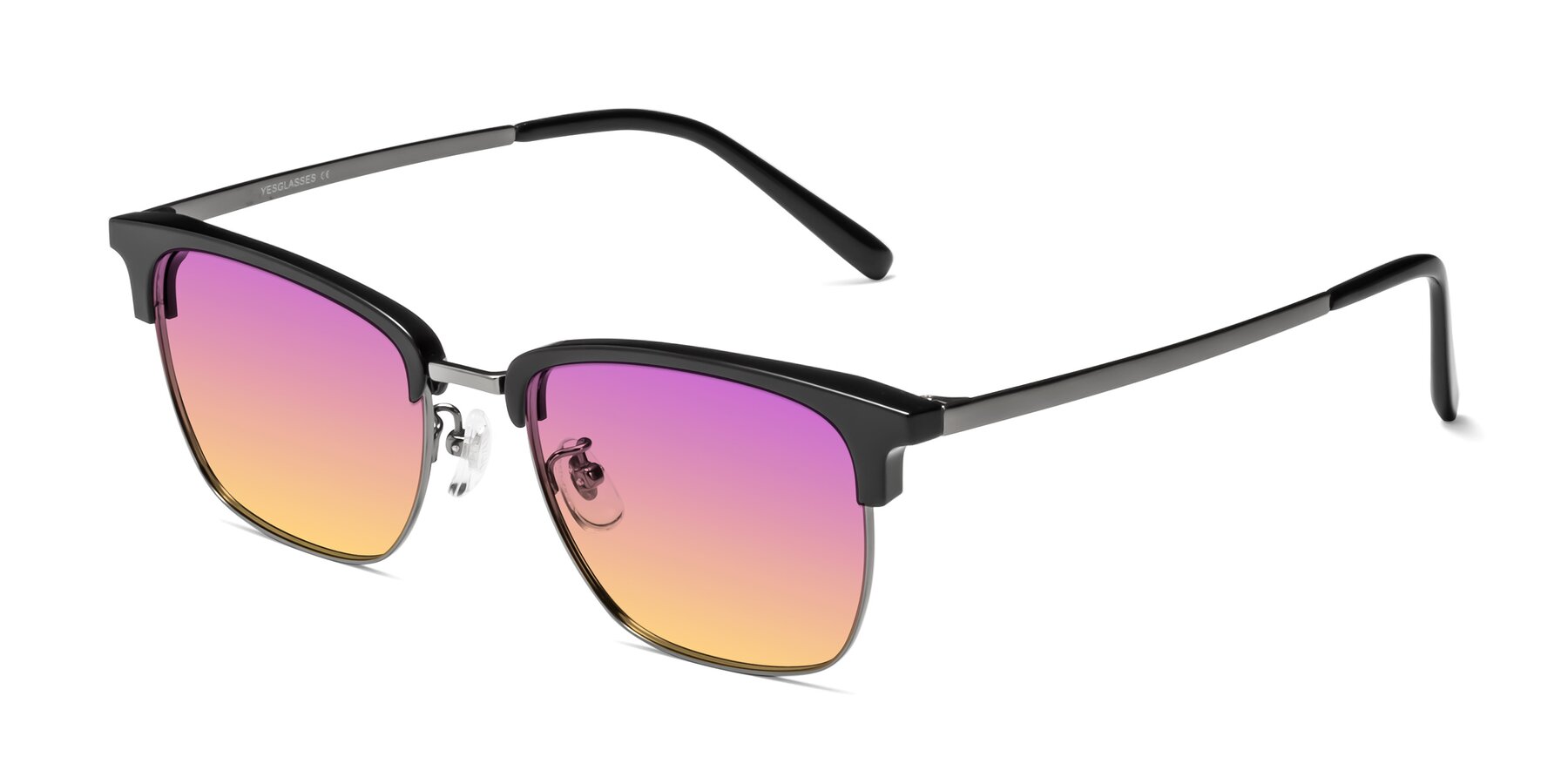 Angle of Milpa in Black-Gunmetal with Purple / Yellow Gradient Lenses
