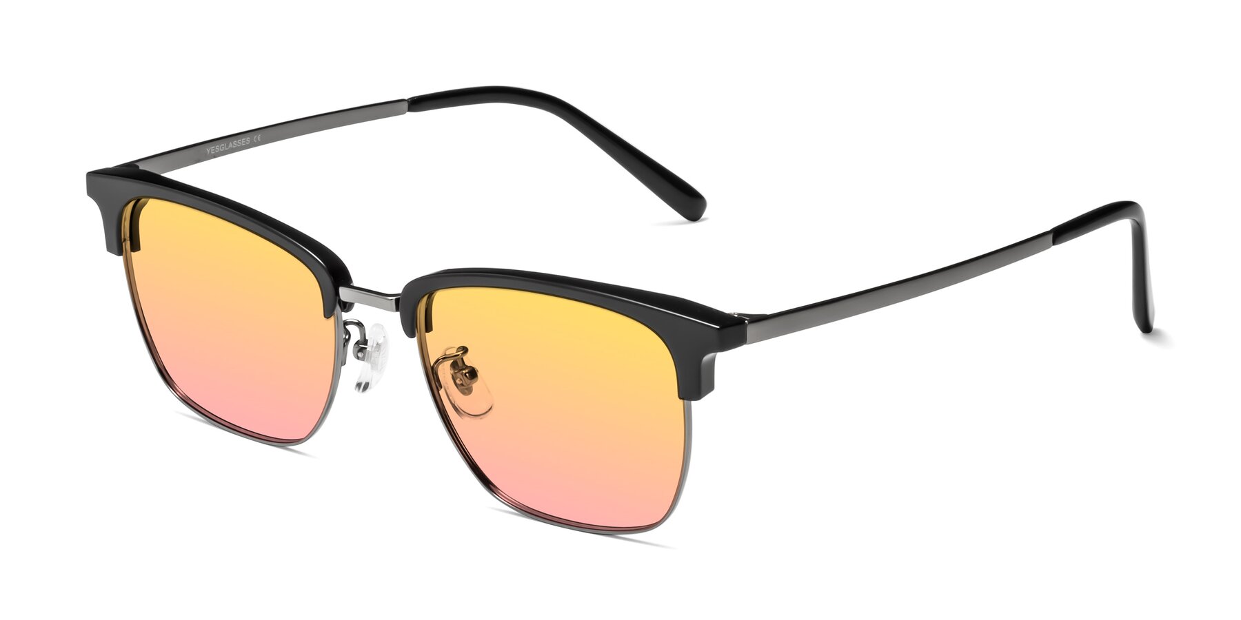 Angle of Milpa in Black-Gunmetal with Yellow / Pink Gradient Lenses