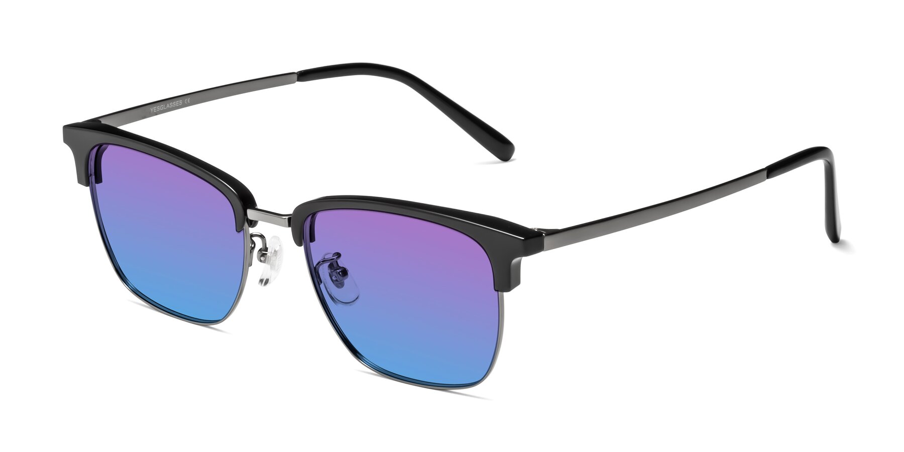 Angle of Milpa in Black-Gunmetal with Purple / Blue Gradient Lenses