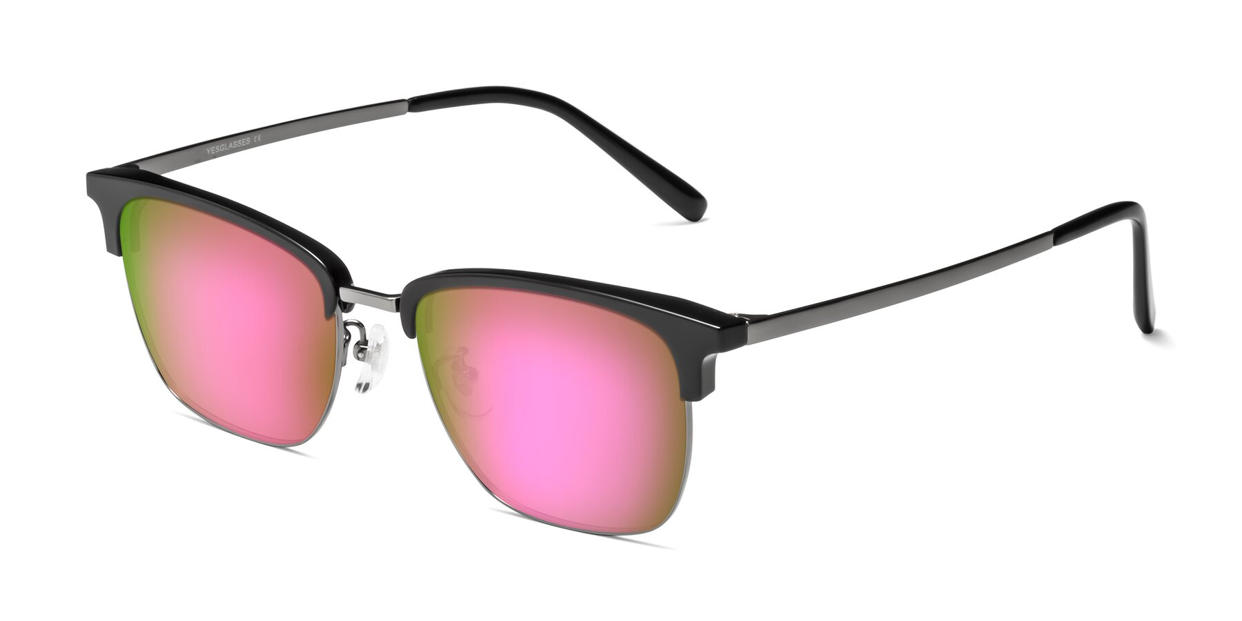 Angle of Milpa in Black-Gunmetal with Pink Mirrored Lenses