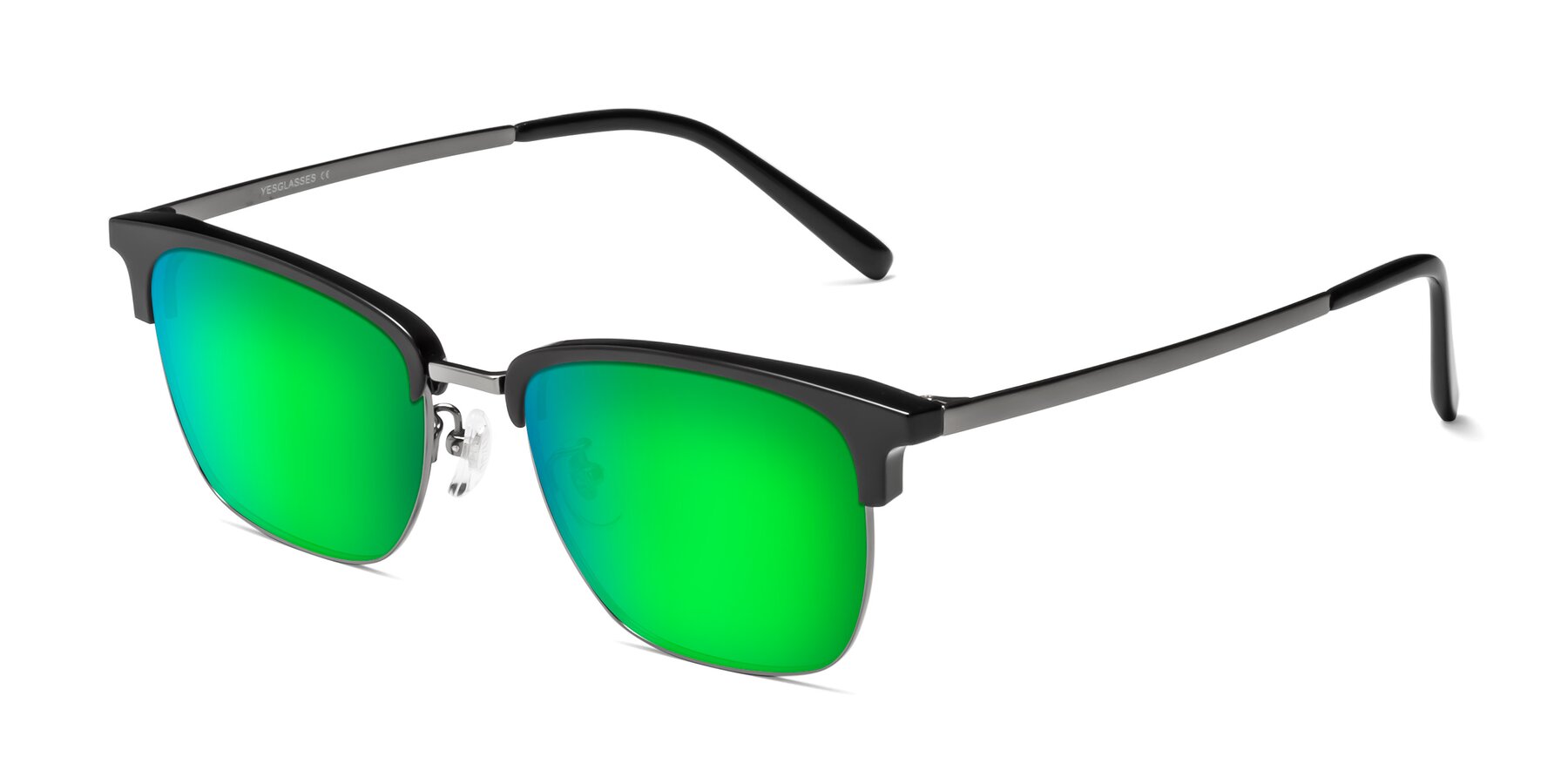 Angle of Milpa in Black-Gunmetal with Green Mirrored Lenses
