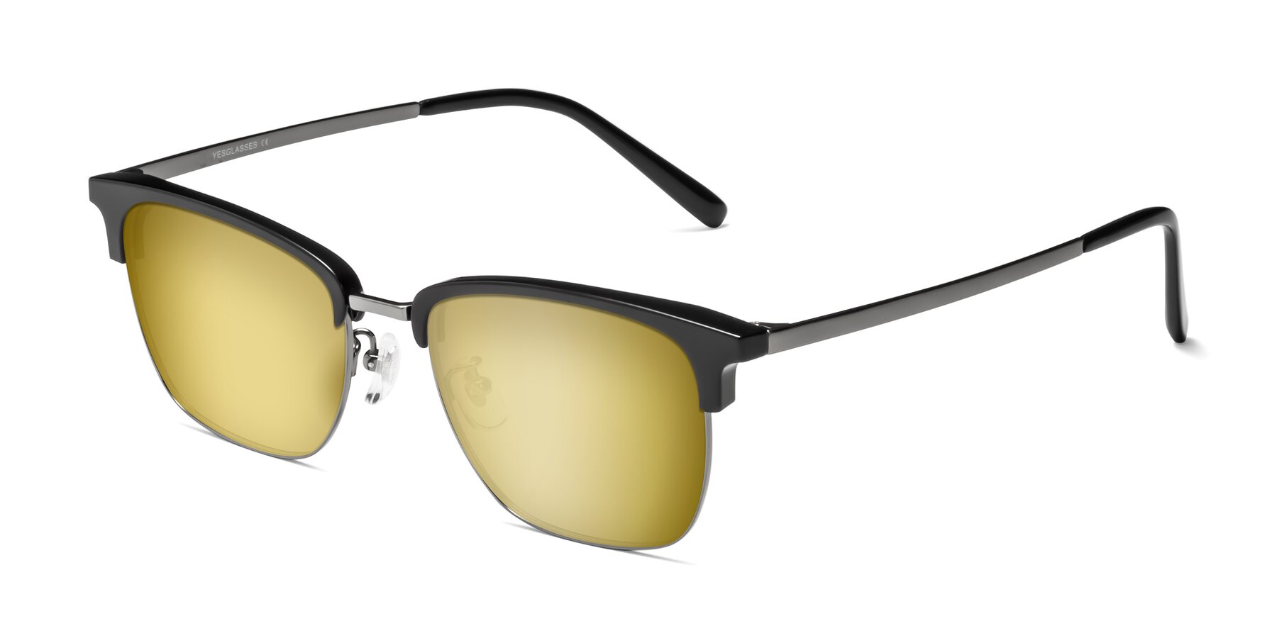 Angle of Milpa in Black-Gunmetal with Gold Mirrored Lenses