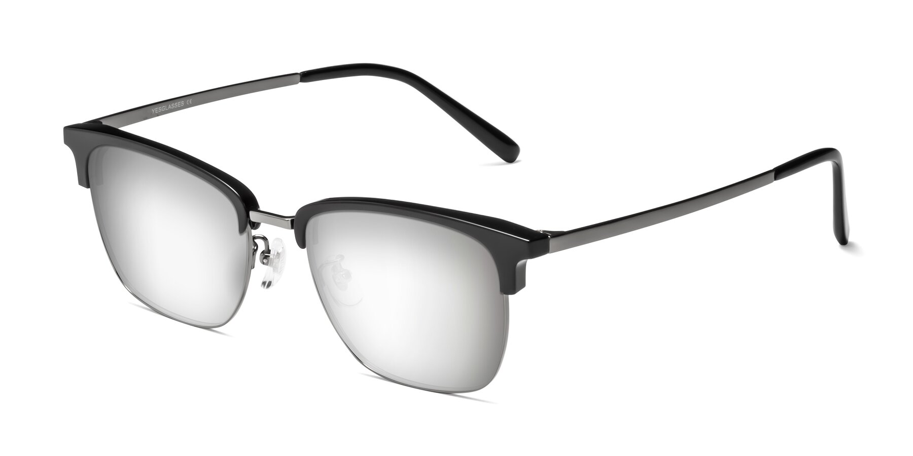 Angle of Milpa in Black-Gunmetal with Silver Mirrored Lenses