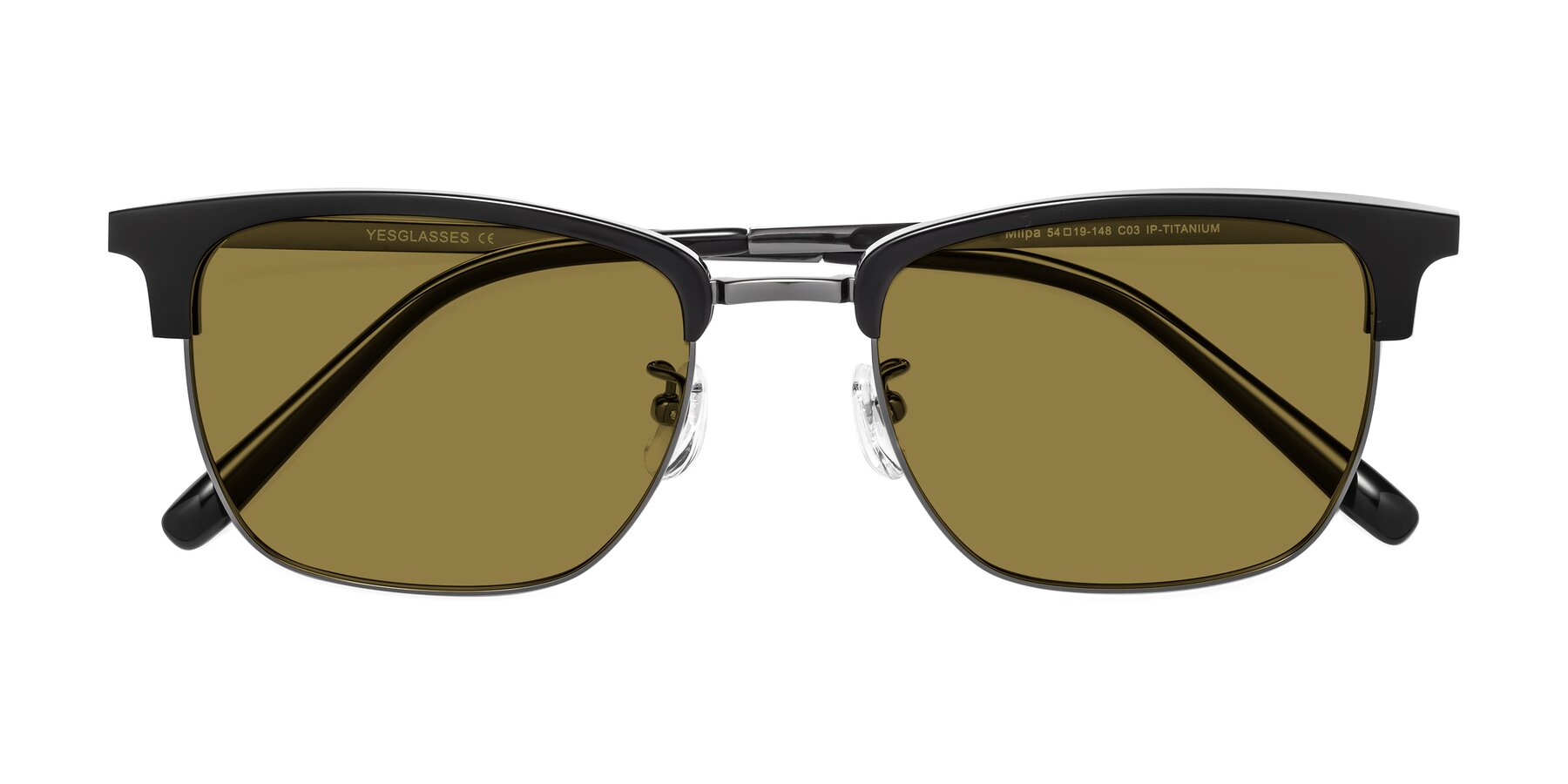 Folded Front of Milpa in Black-Gunmetal with Brown Polarized Lenses