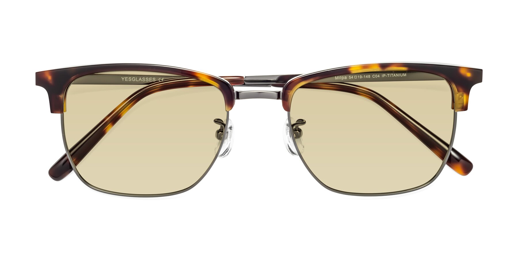Folded Front of Milpa in Tortoise with Light Champagne Tinted Lenses