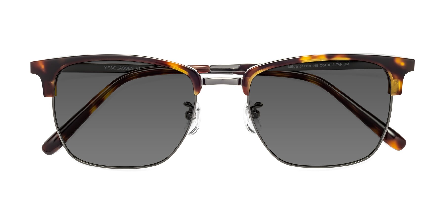 Folded Front of Milpa in Tortoise with Medium Gray Tinted Lenses