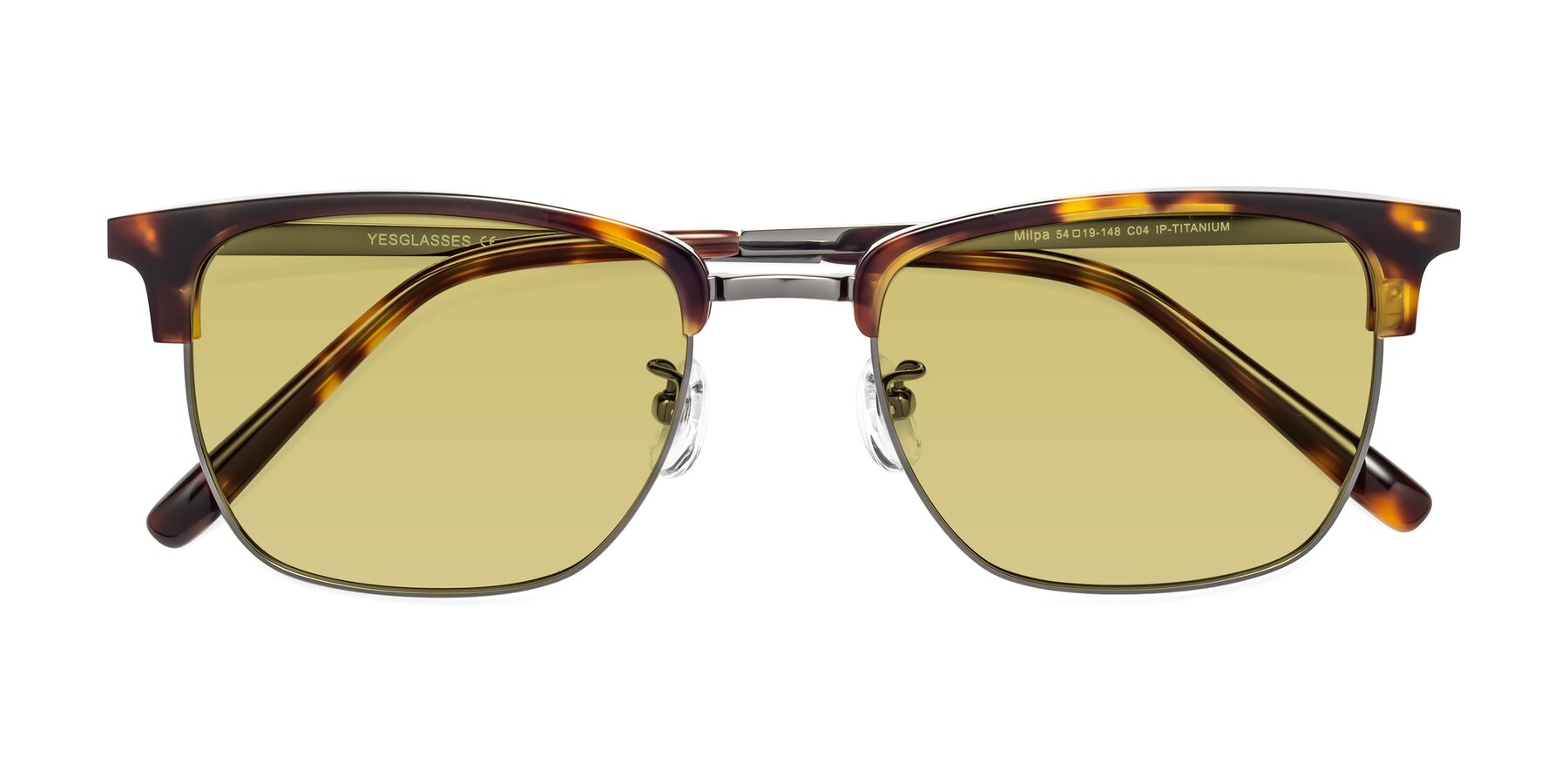 Folded Front of Milpa in Tortoise with Medium Champagne Tinted Lenses