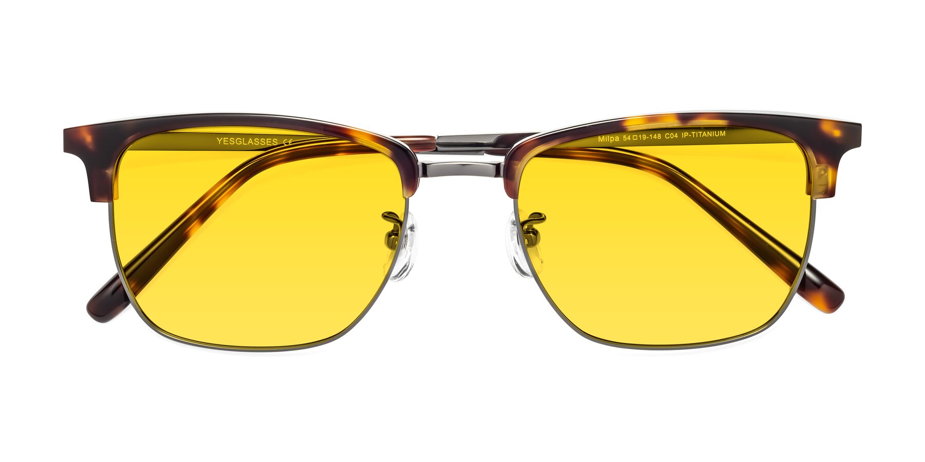 Folded Front of Milpa in Tortoise with Yellow Tinted Lenses