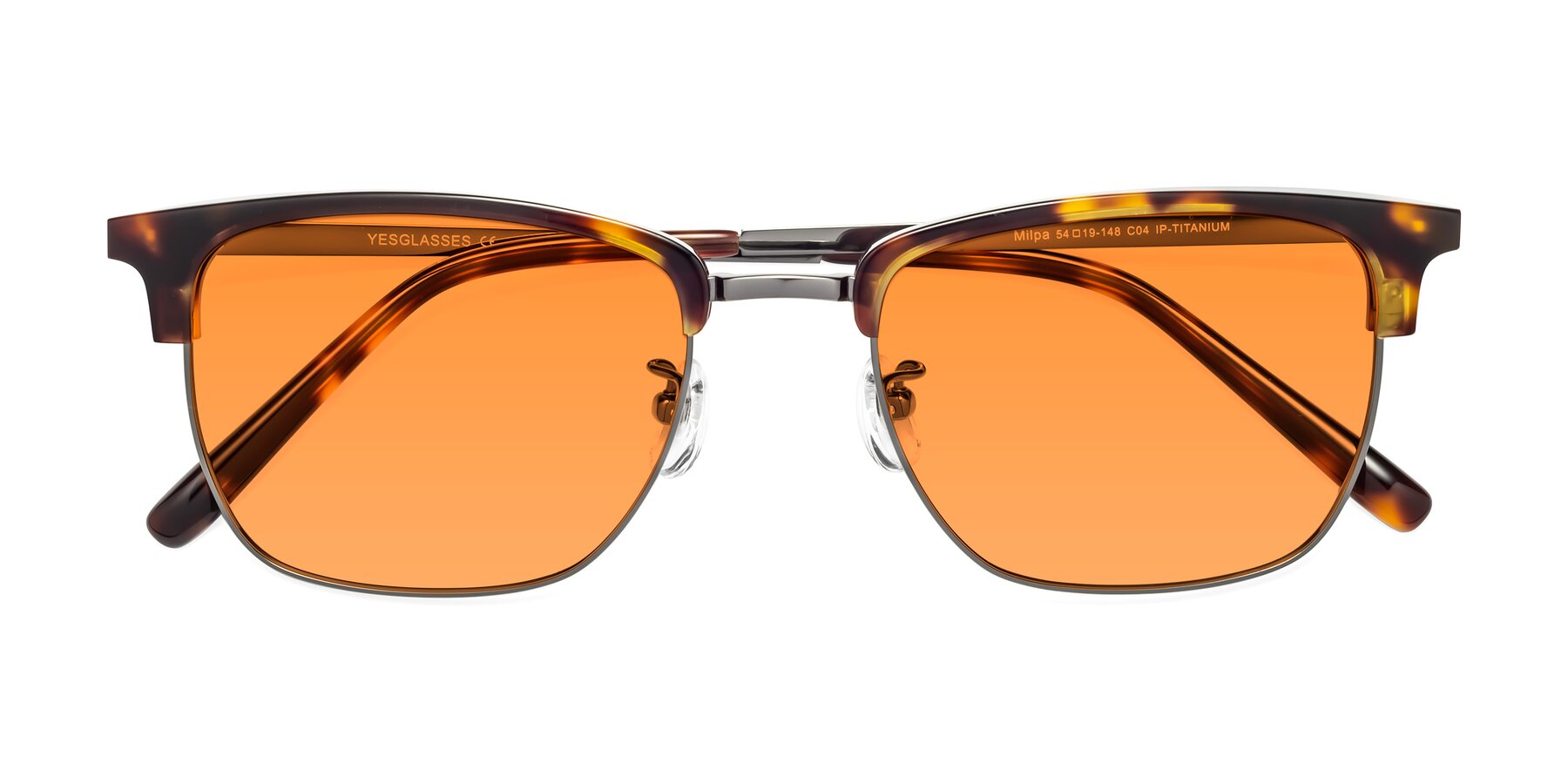 Folded Front of Milpa in Tortoise with Orange Tinted Lenses
