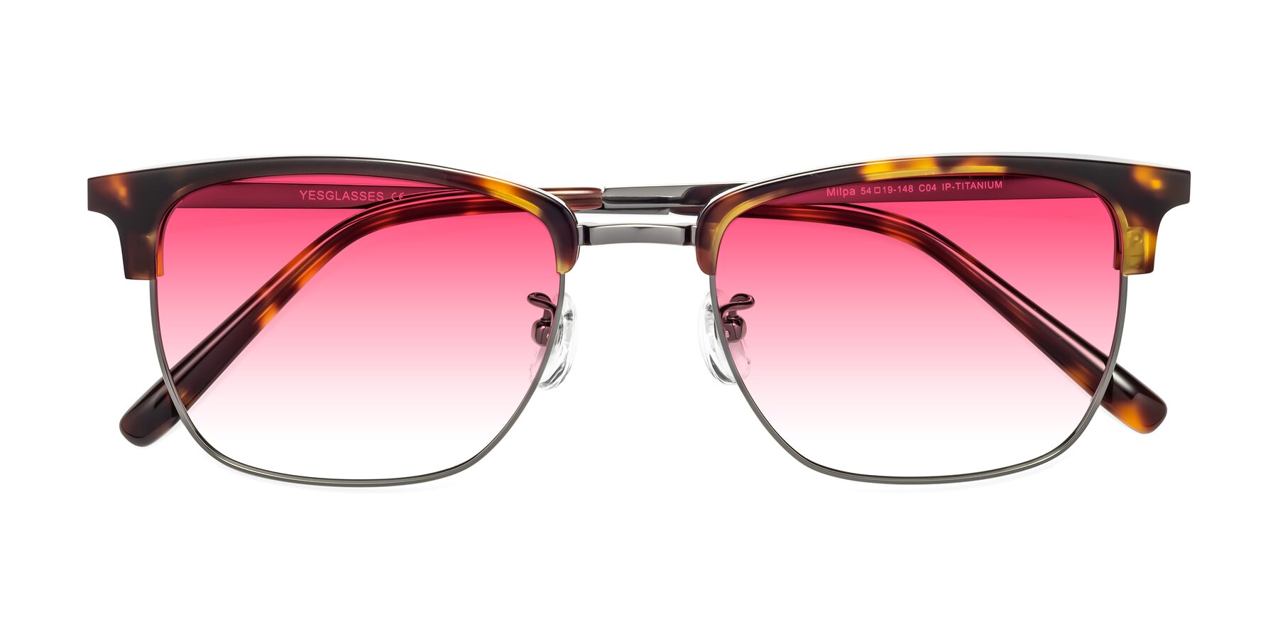 Folded Front of Milpa in Tortoise with Pink Gradient Lenses