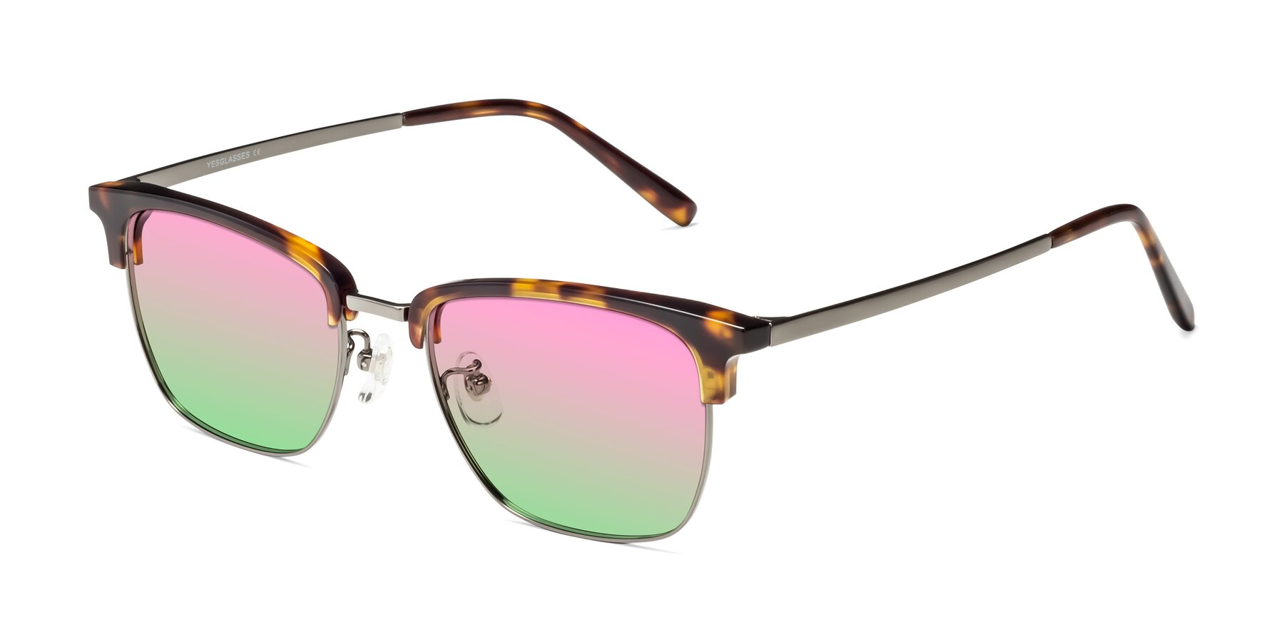 Angle of Milpa in Tortoise with Pink / Green Gradient Lenses
