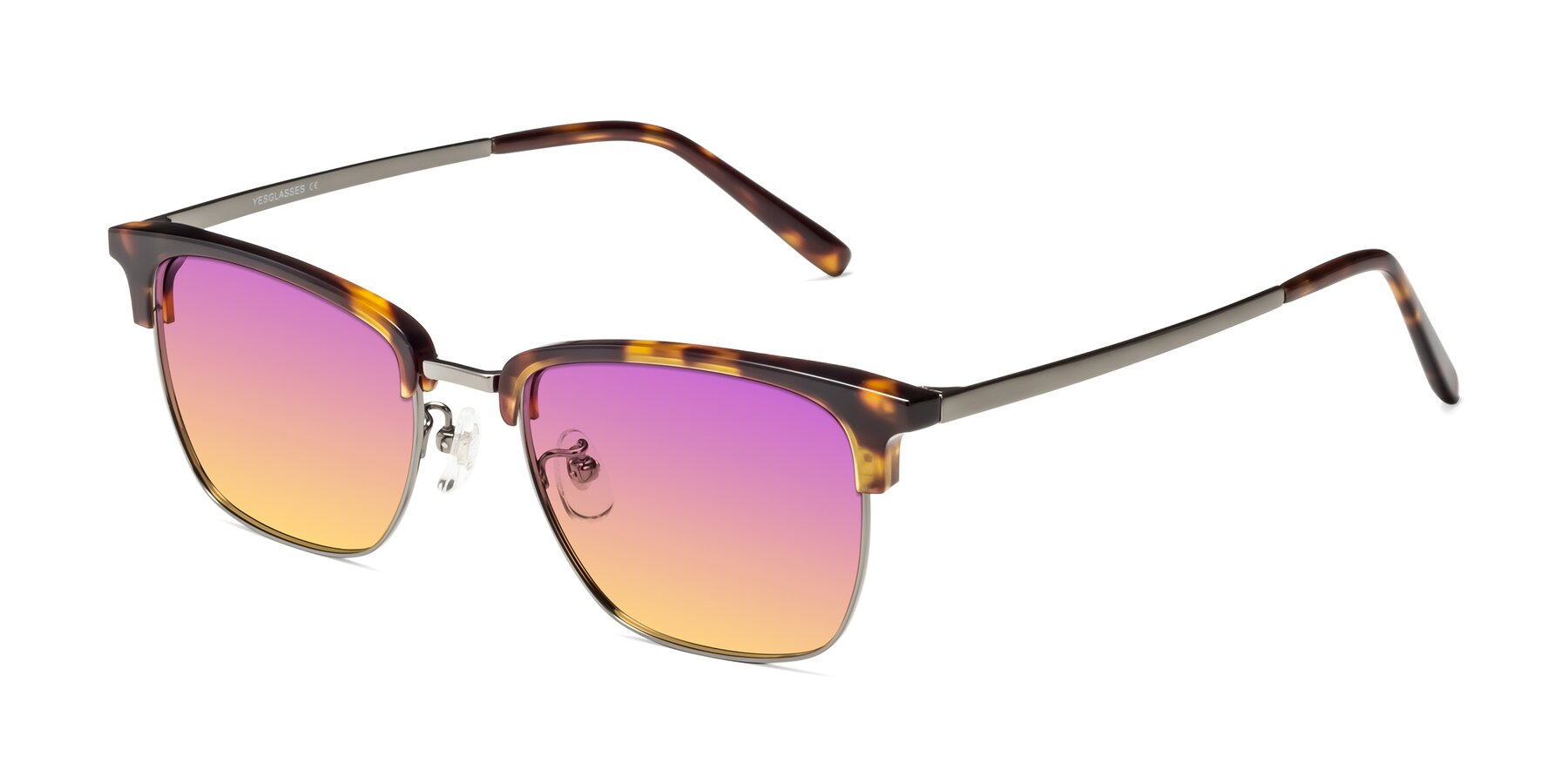 Angle of Milpa in Tortoise with Purple / Yellow Gradient Lenses
