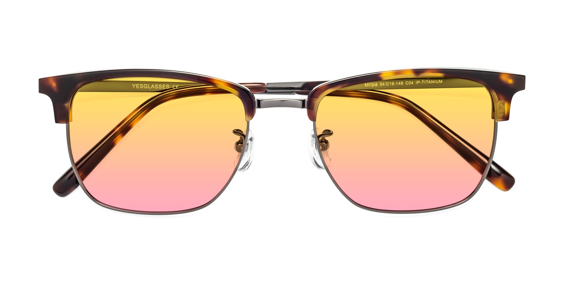 Folded Front of Milpa in Tortoise with Yellow / Pink Gradient Lenses
