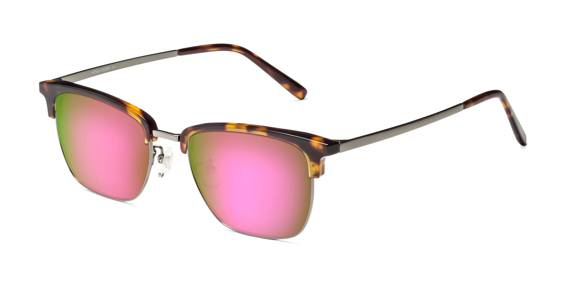 Angle of Milpa in Tortoise with Pink Mirrored Lenses