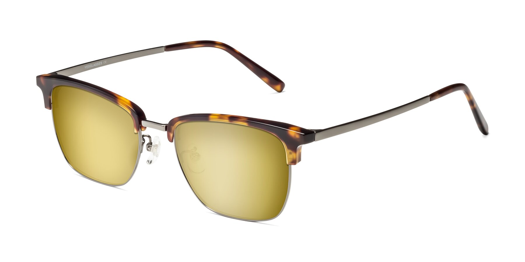 Angle of Milpa in Tortoise with Gold Mirrored Lenses