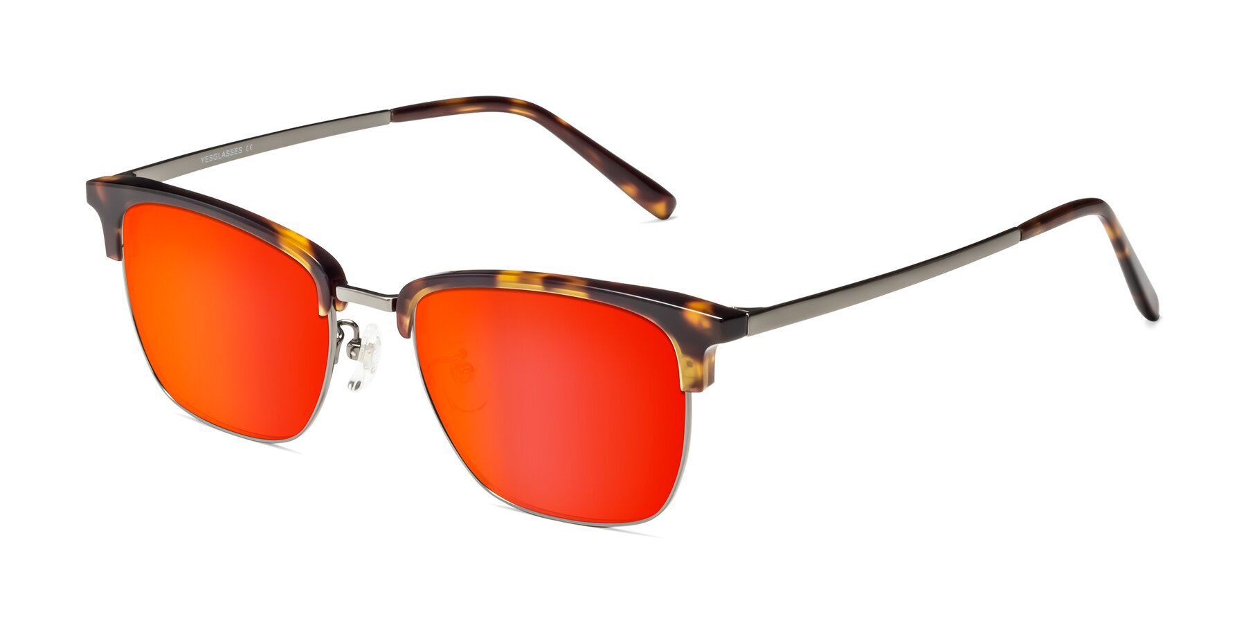 Angle of Milpa in Tortoise with Red Gold Mirrored Lenses