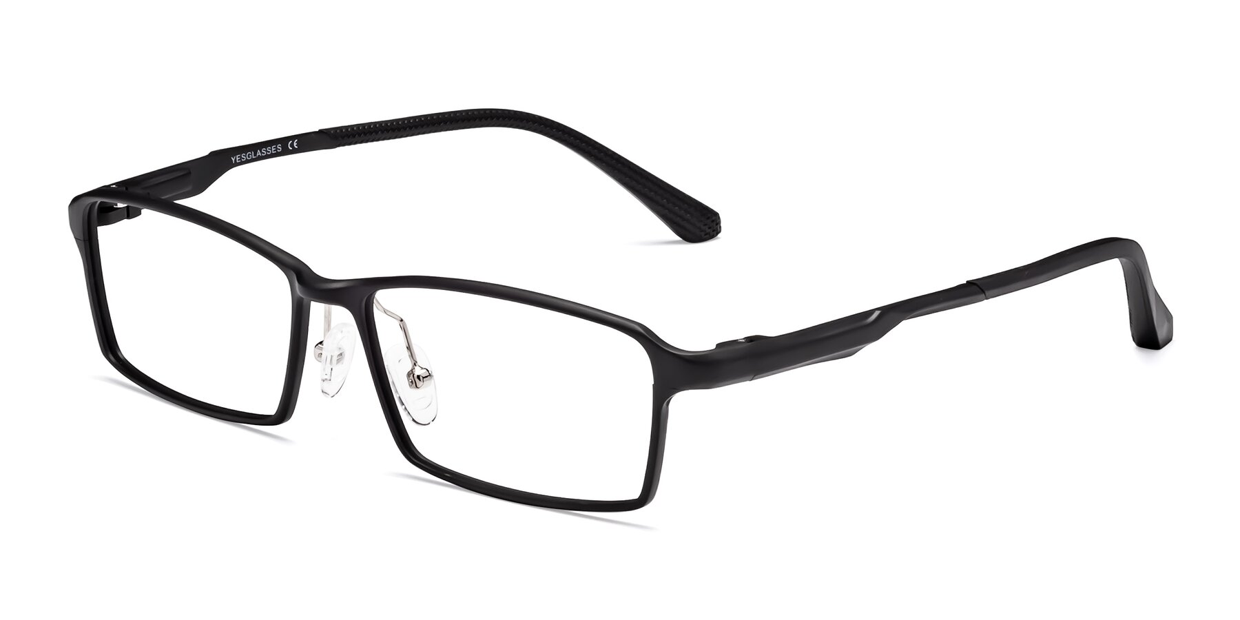 Angle of CX6287 in Black with Clear Eyeglass Lenses