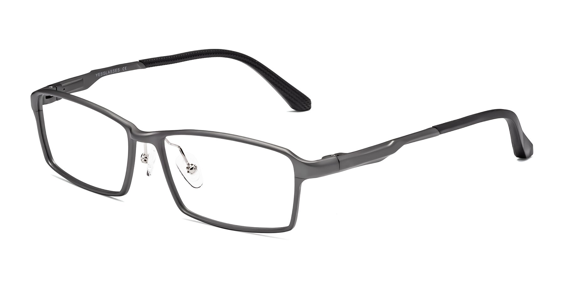 Angle of CX6287 in Gunmental with Clear Reading Eyeglass Lenses