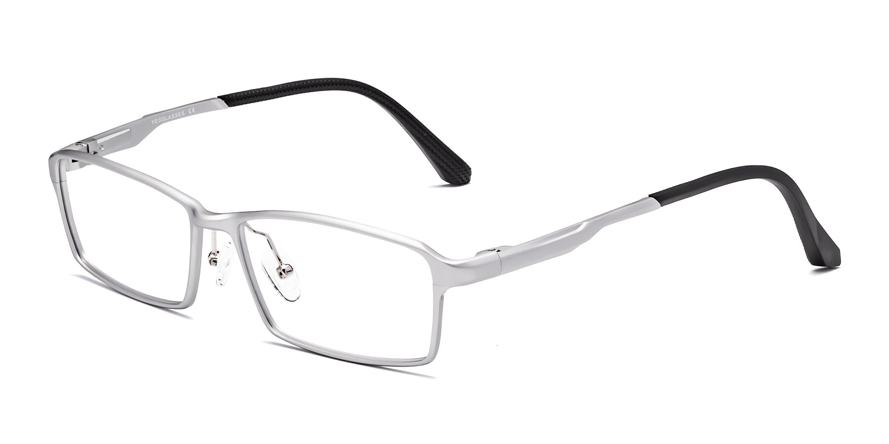Angle of CX6287 in Silver with Clear Eyeglass Lenses