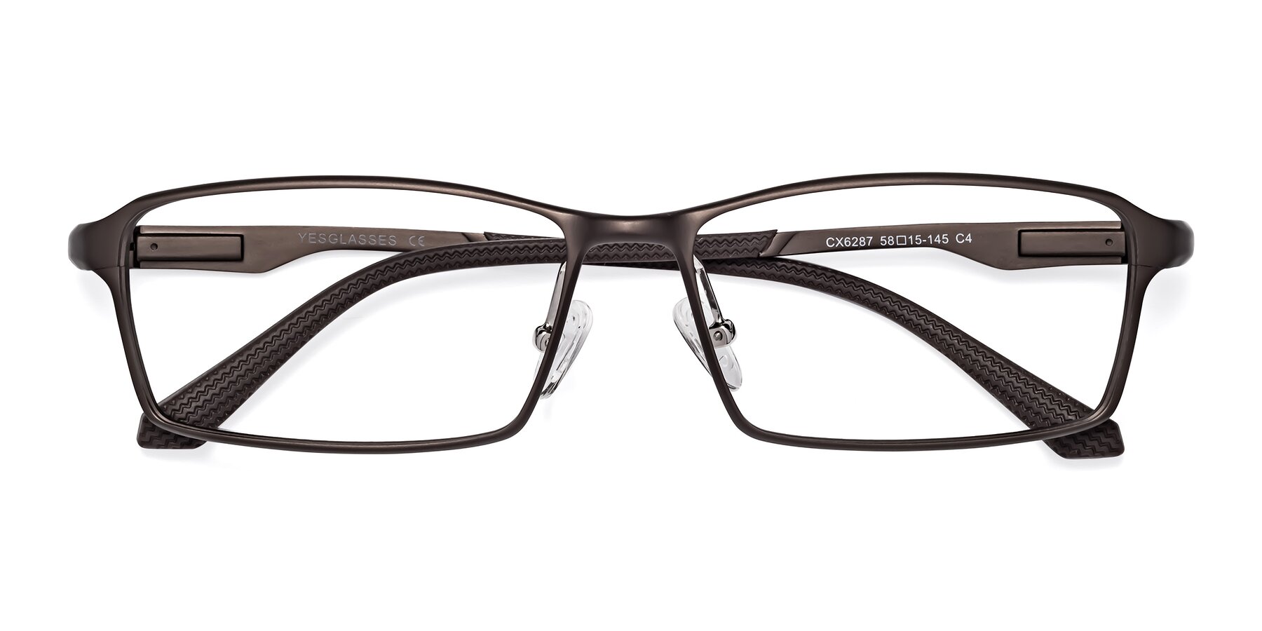 Folded Front of CX6287 in Coffee with Clear Reading Eyeglass Lenses