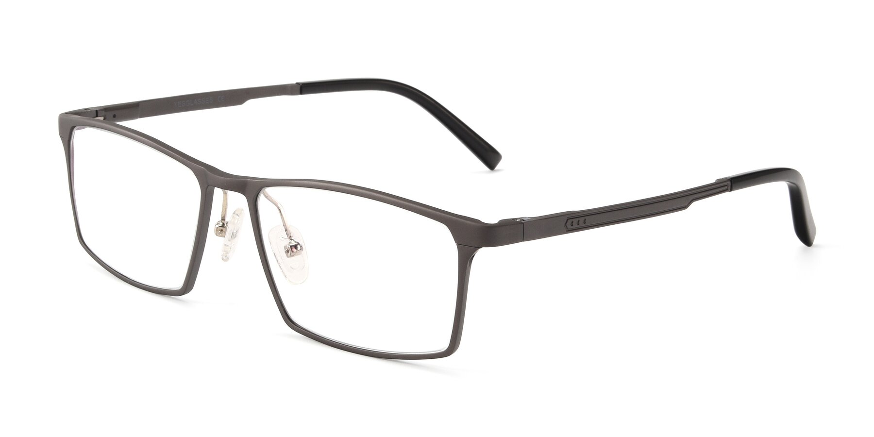 Angle of CX6341 in Gunmental with Clear Reading Eyeglass Lenses