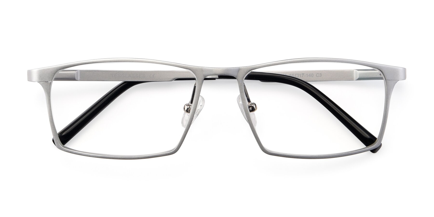 Folded Front of CX6341 in Silver with Clear Eyeglass Lenses