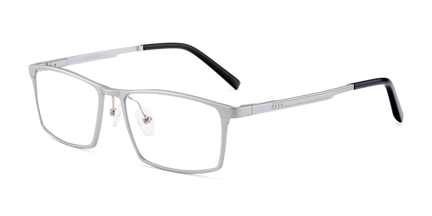 Angle of CX6341 in Silver with Clear Reading Eyeglass Lenses