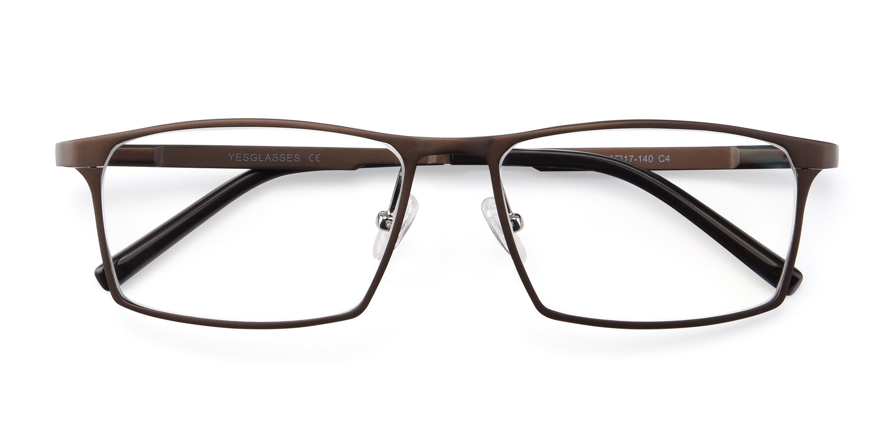 Folded Front of CX6341 in Coffee with Clear Eyeglass Lenses