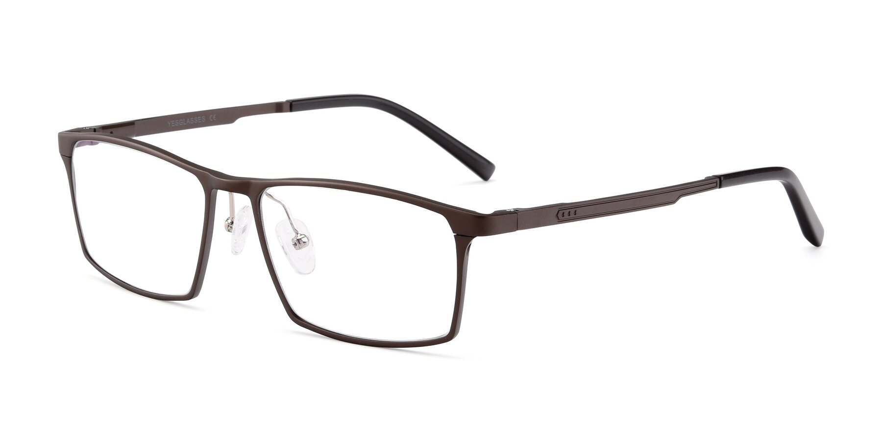 Angle of CX6341 in Coffee with Clear Eyeglass Lenses