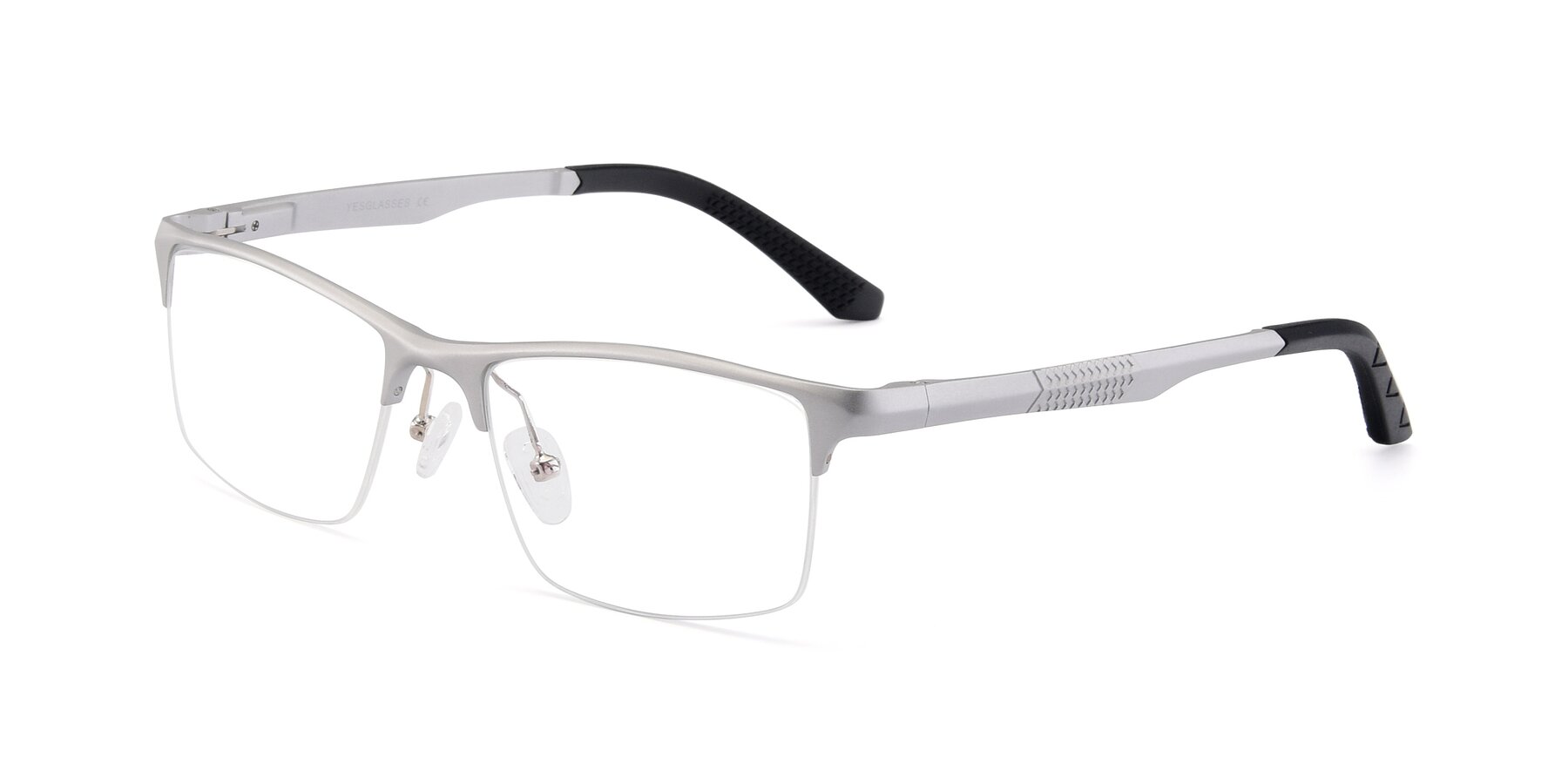 Angle of XL9021 in Silver with Clear Blue Light Blocking Lenses