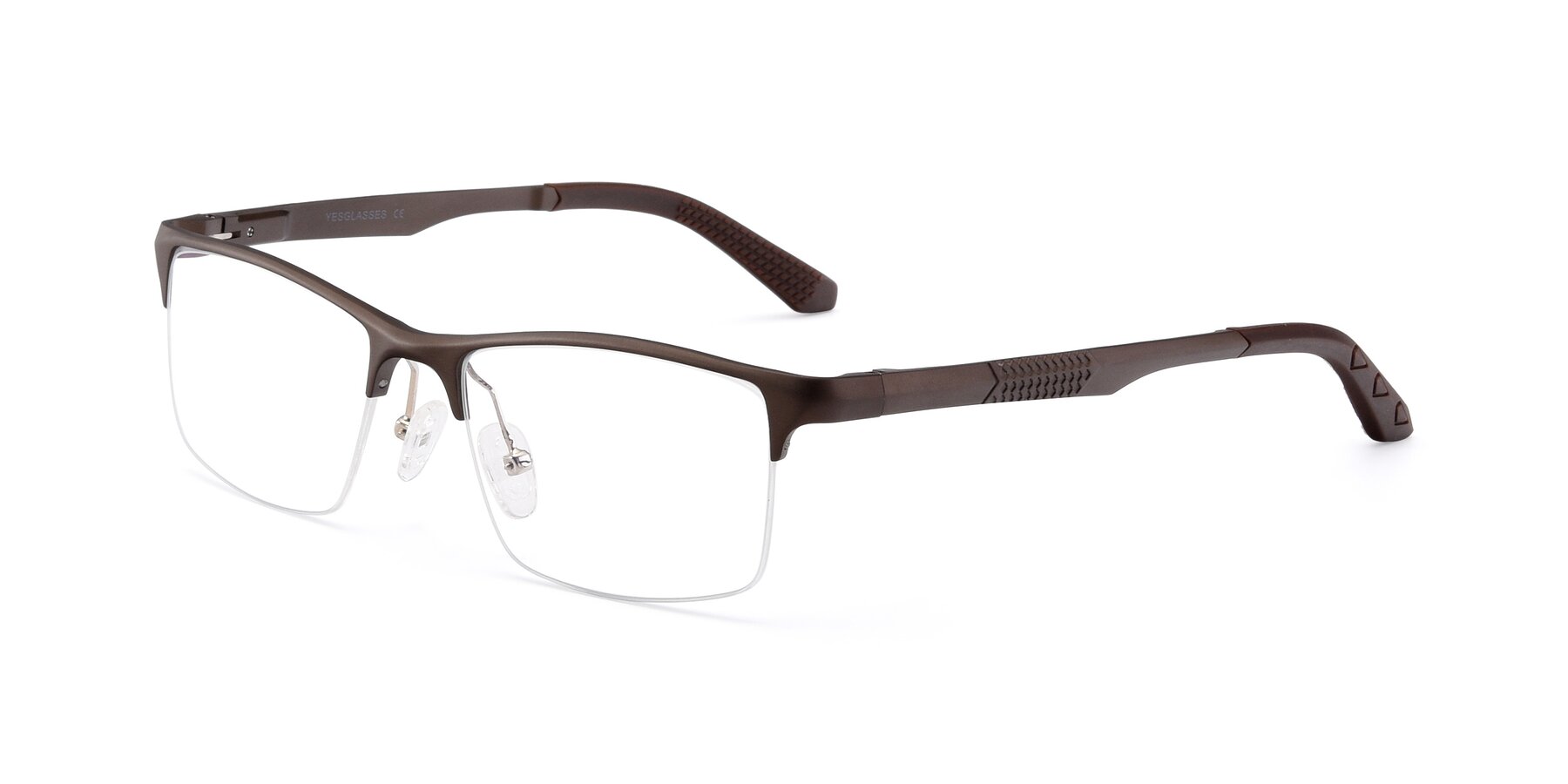 Angle of XL9021 in Coffee with Clear Reading Eyeglass Lenses