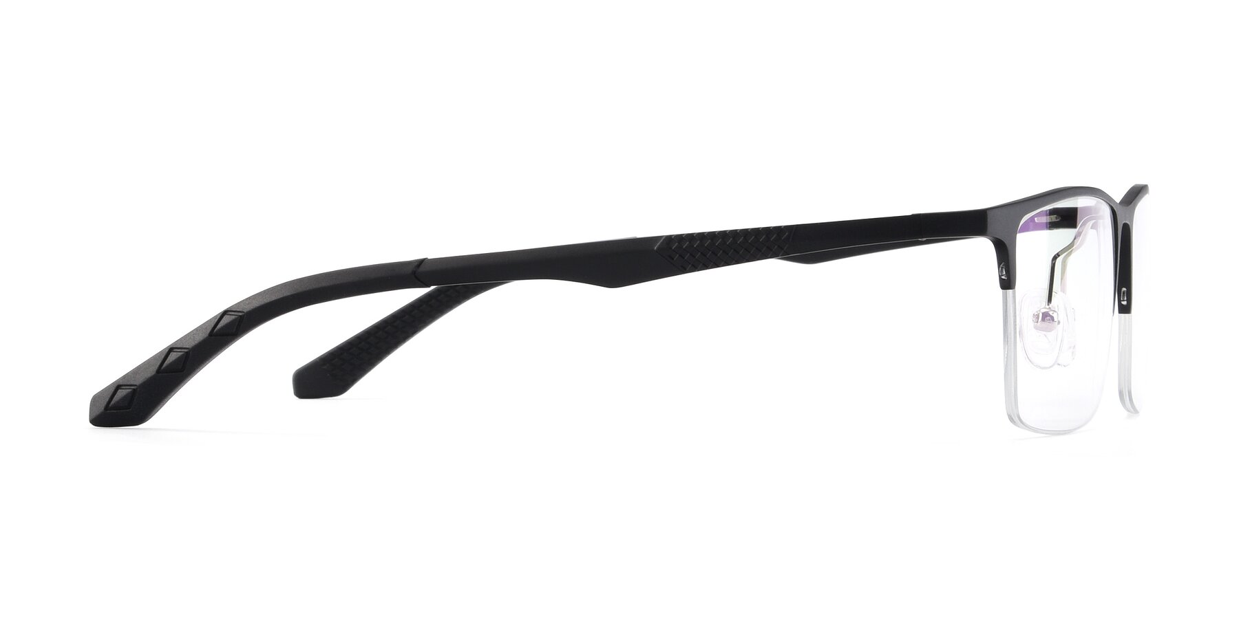 Side of XL9020 in Black with Clear Reading Eyeglass Lenses