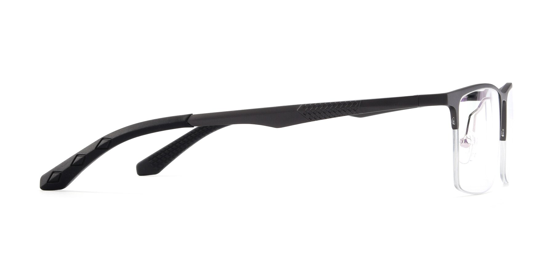 Side of XL9020 in Gunmental with Clear Reading Eyeglass Lenses