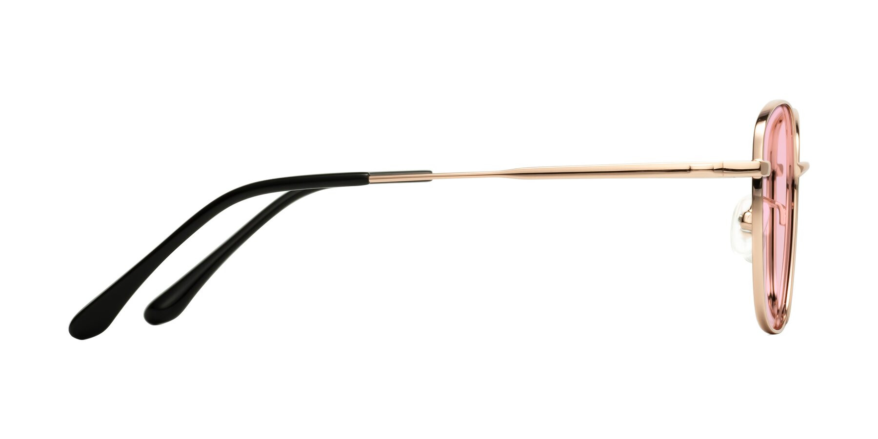 Side of Tim in Rose Gold with Light Pink Tinted Lenses