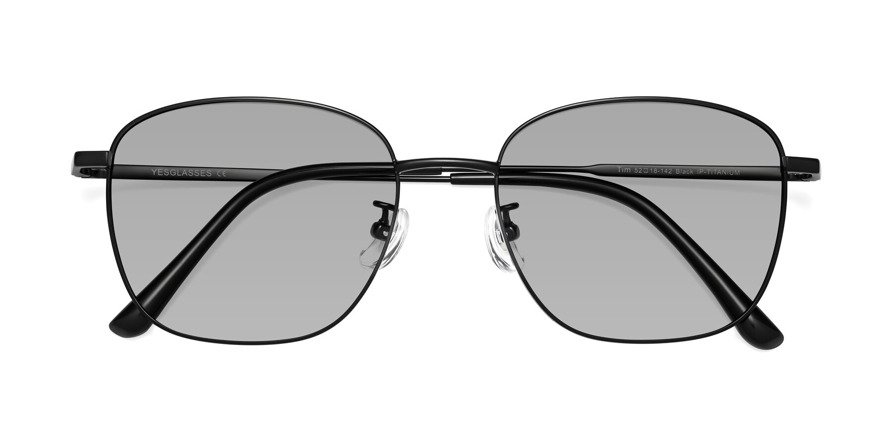 Folded Front of Tim in Black with Light Gray Tinted Lenses