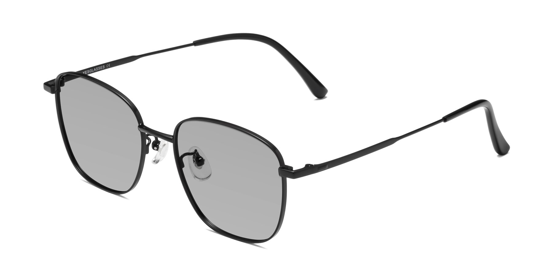 Angle of Tim in Black with Light Gray Tinted Lenses