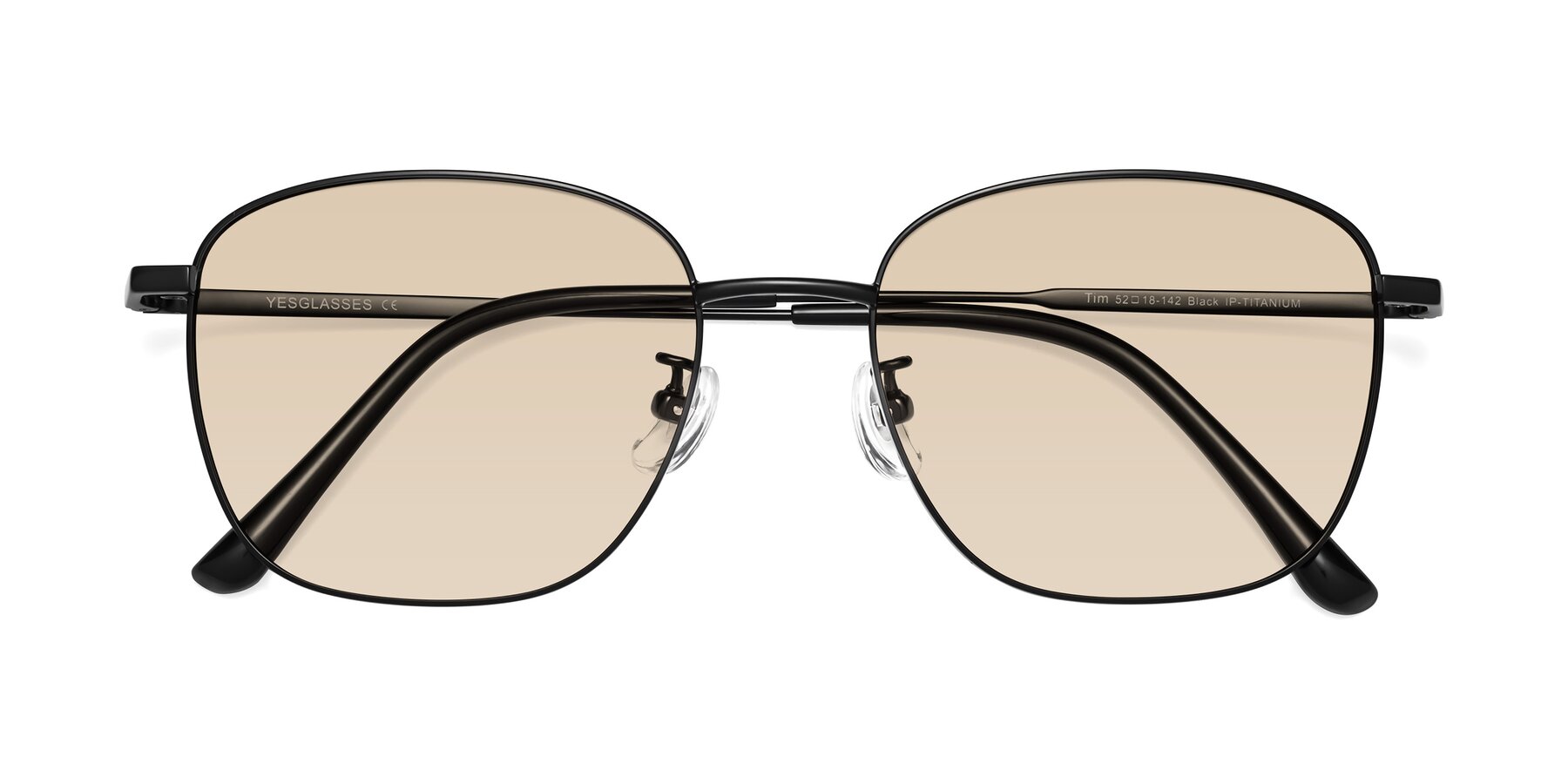 Folded Front of Tim in Black with Light Brown Tinted Lenses