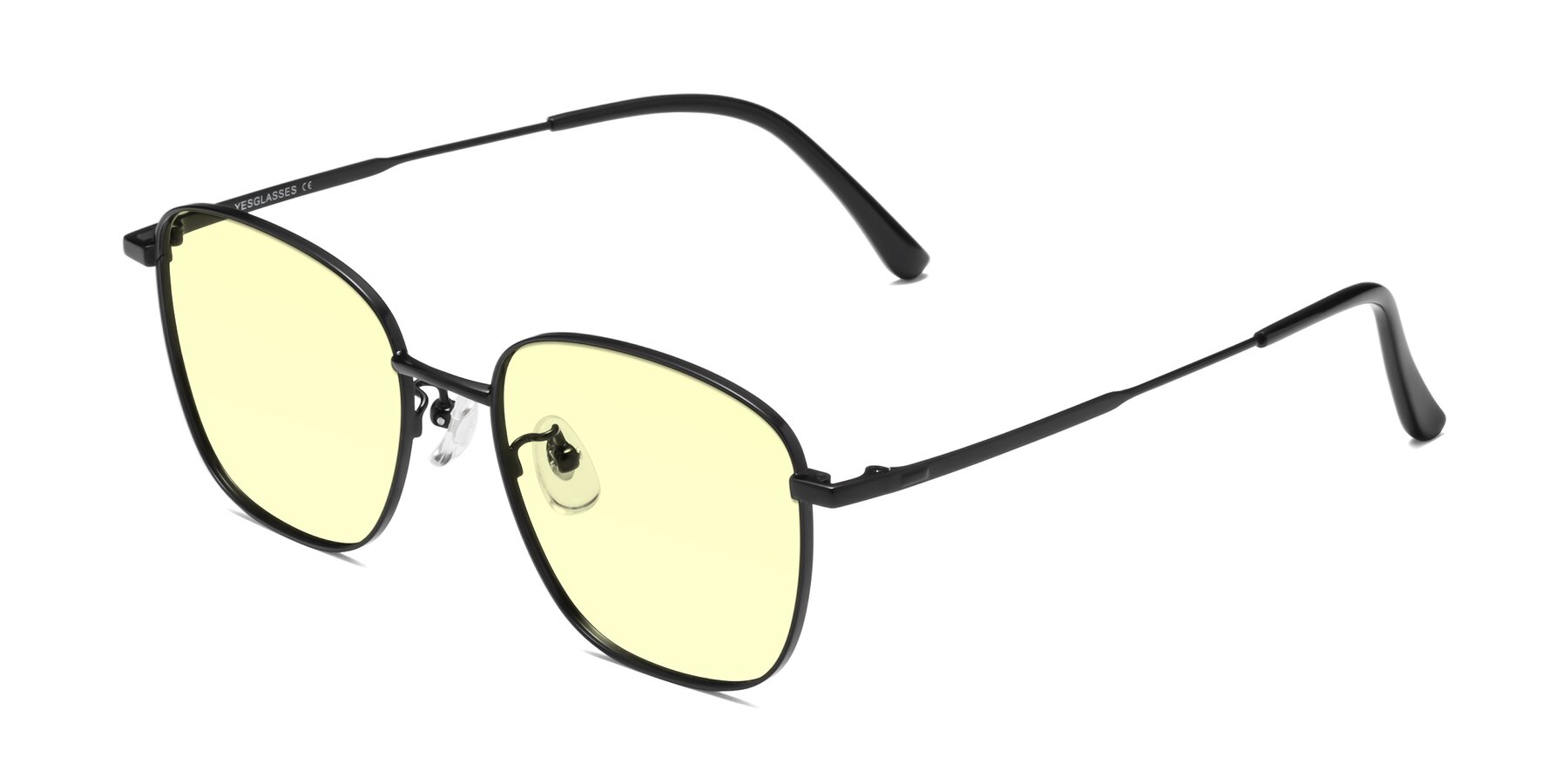 Angle of Tim in Black with Light Yellow Tinted Lenses