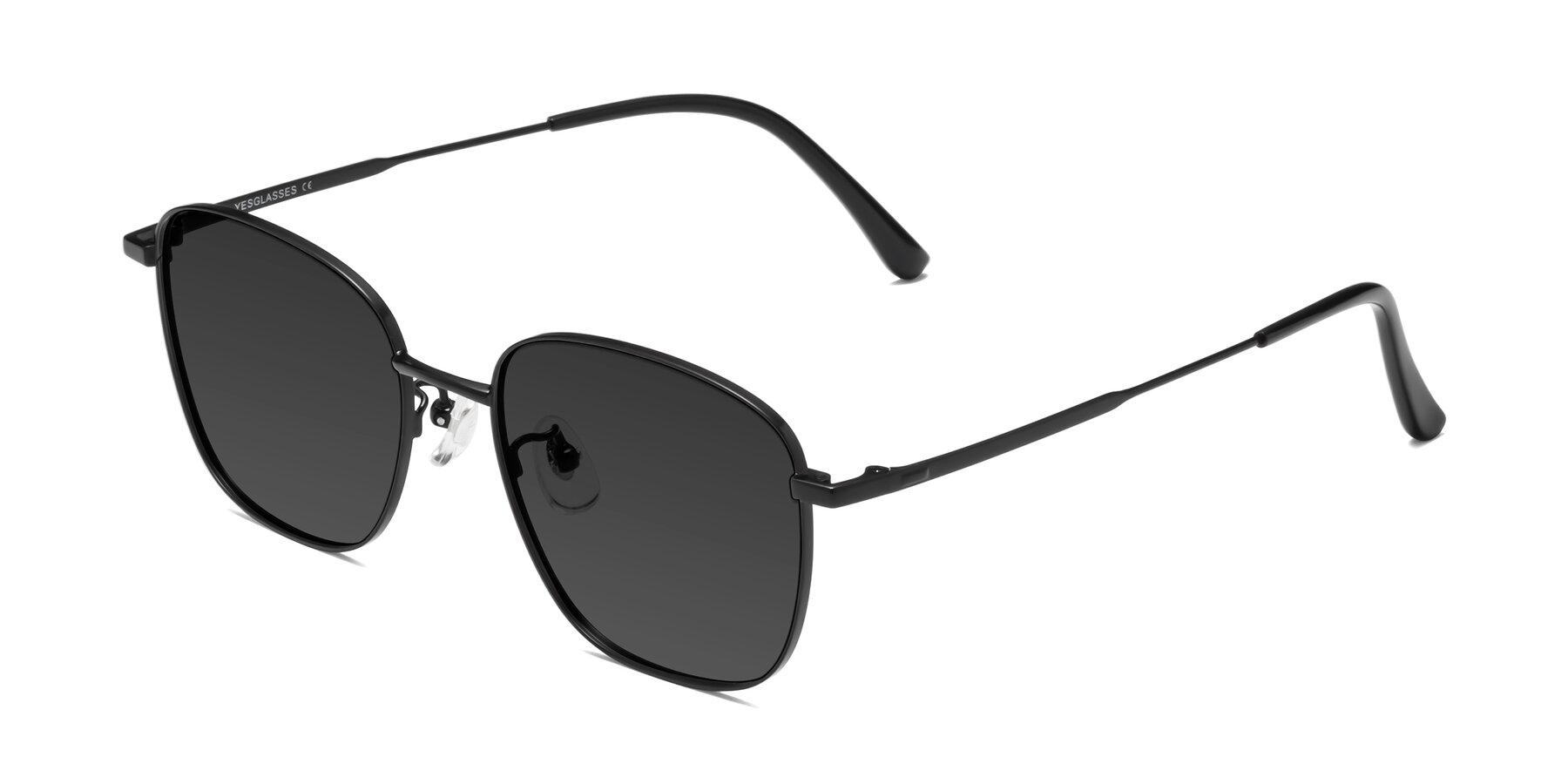 Angle of Tim in Black with Gray Tinted Lenses