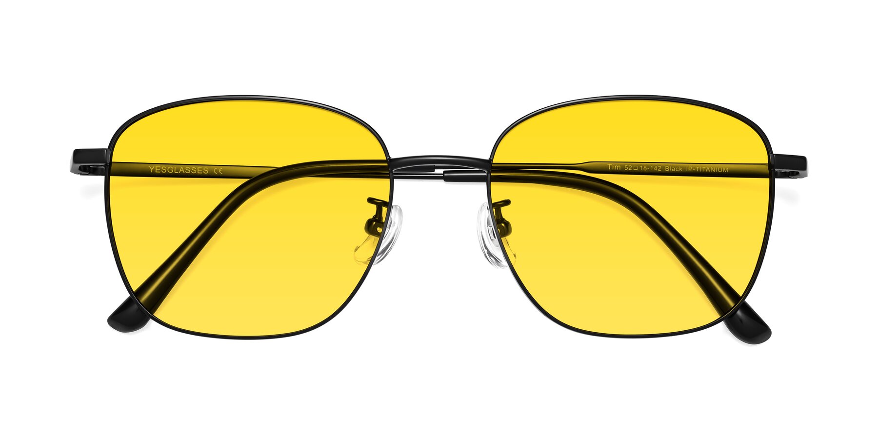 Folded Front of Tim in Black with Yellow Tinted Lenses