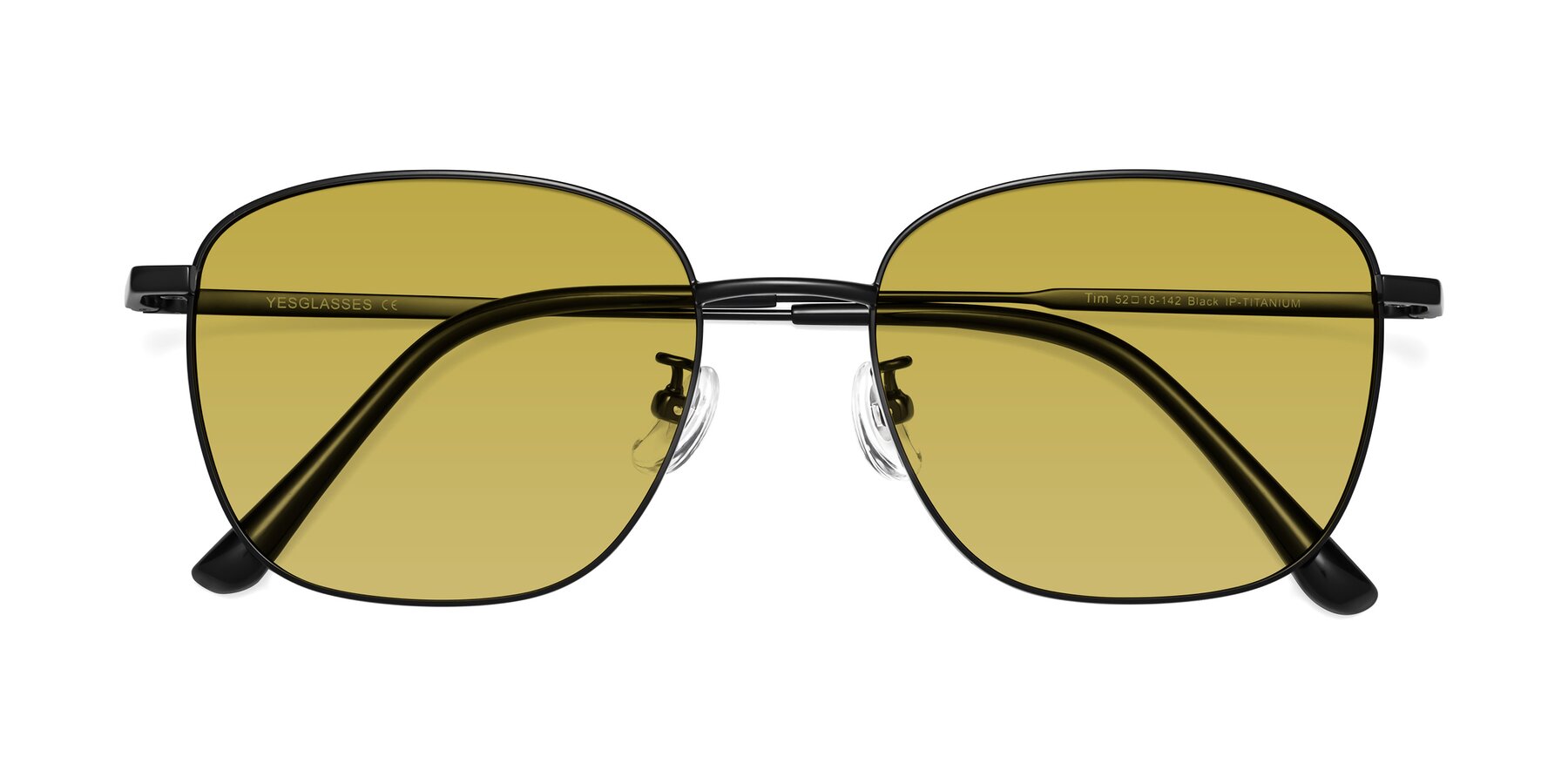 Folded Front of Tim in Black with Champagne Tinted Lenses