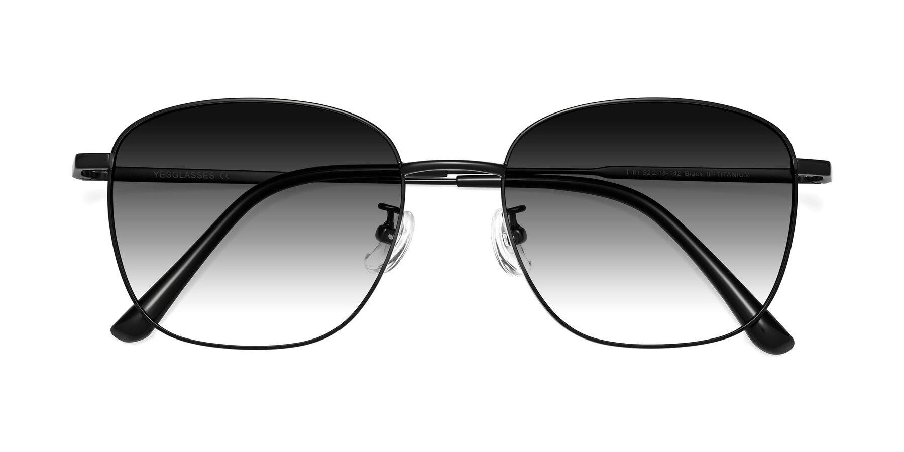 Folded Front of Tim in Black with Gray Gradient Lenses