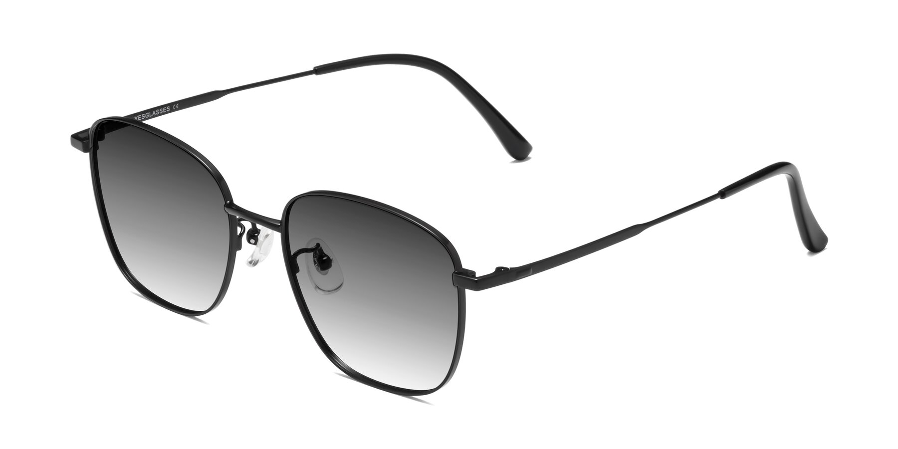 Angle of Tim in Black with Gray Gradient Lenses