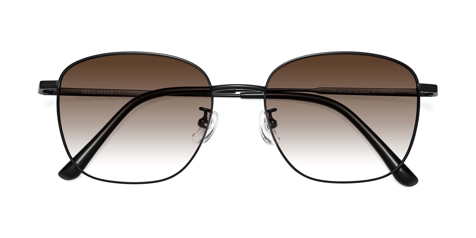 Folded Front of Tim in Black with Brown Gradient Lenses