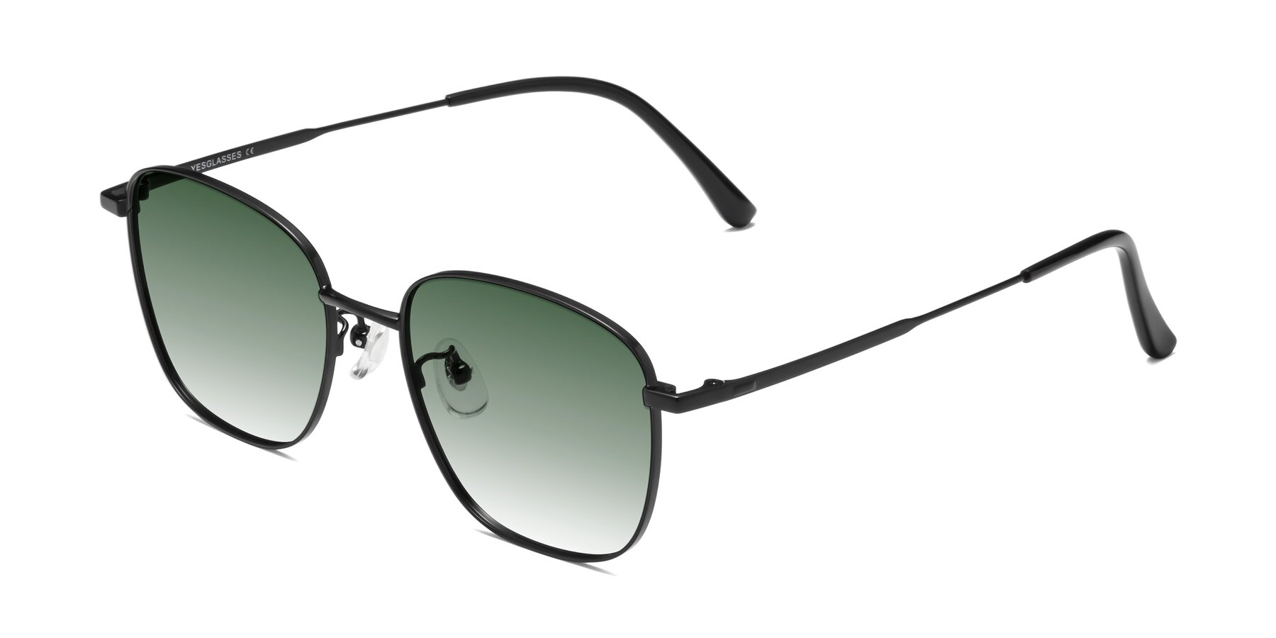 Angle of Tim in Black with Green Gradient Lenses